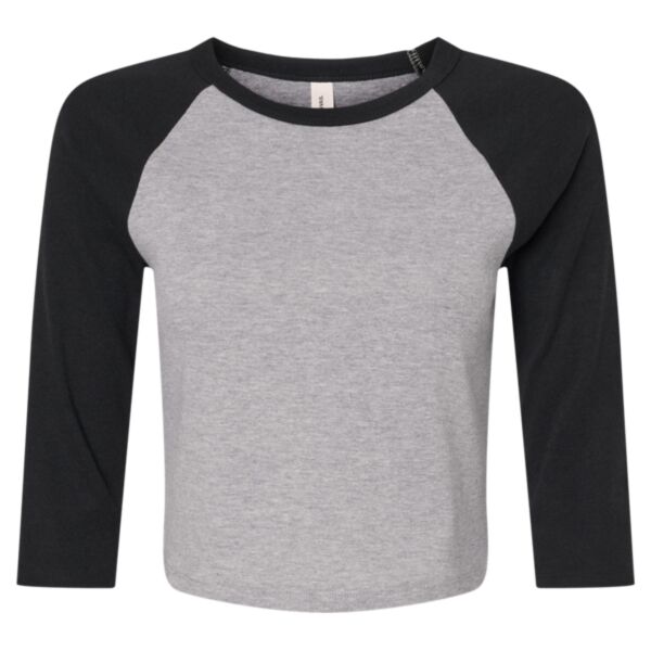 Women's Micro Rib Three-Quarter Raglan Sleeve Baby Tee Thumbnail