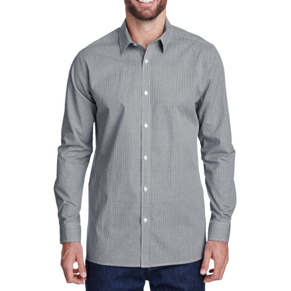 Men's Microcheck Gingham Cotton Shirt Thumbnail