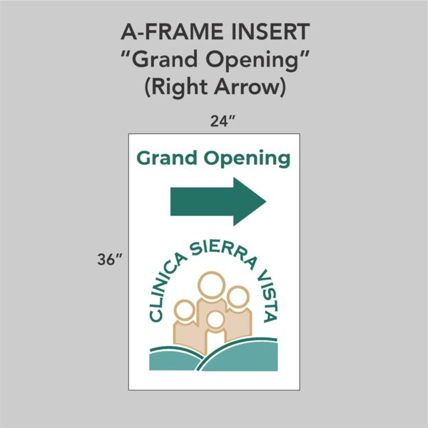 A-Frame Insert "Grand Opening" (Right Arrow) 24" x 36" Thumbnail