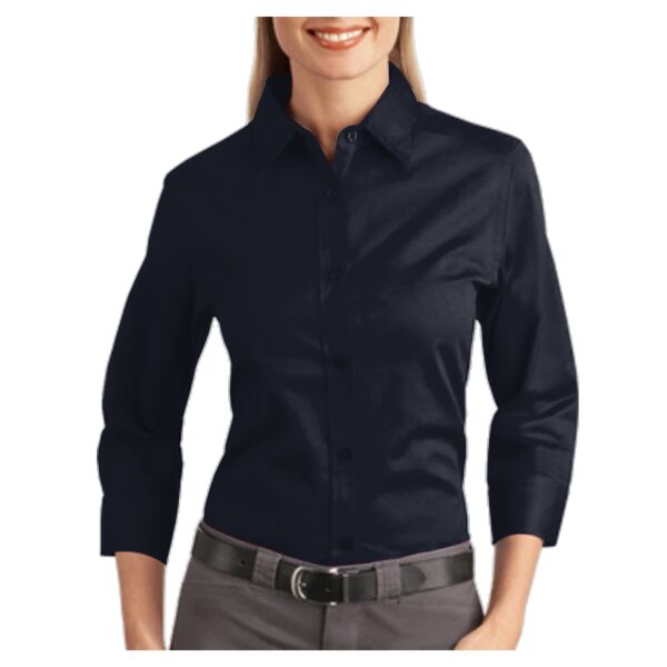 L612 Ladies 3/4 Sleeve Easy Care Shirt Thumbnail