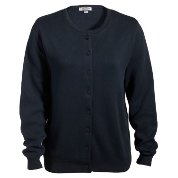 Jewel Neck Misses' Cotton Cardigan Thumbnail