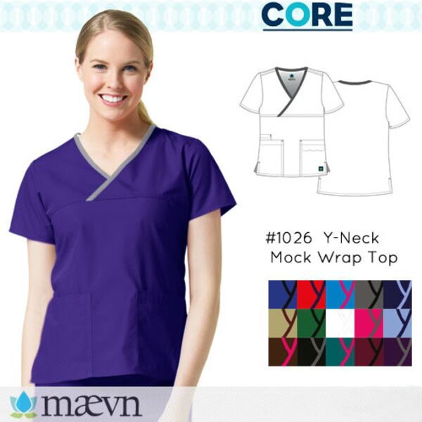 *Women's Maevn CORE Contrast Mock Wrap Top Thumbnail