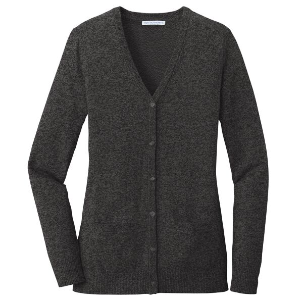 (KM) Ladies Marled Cardigan Sweater Thumbnail